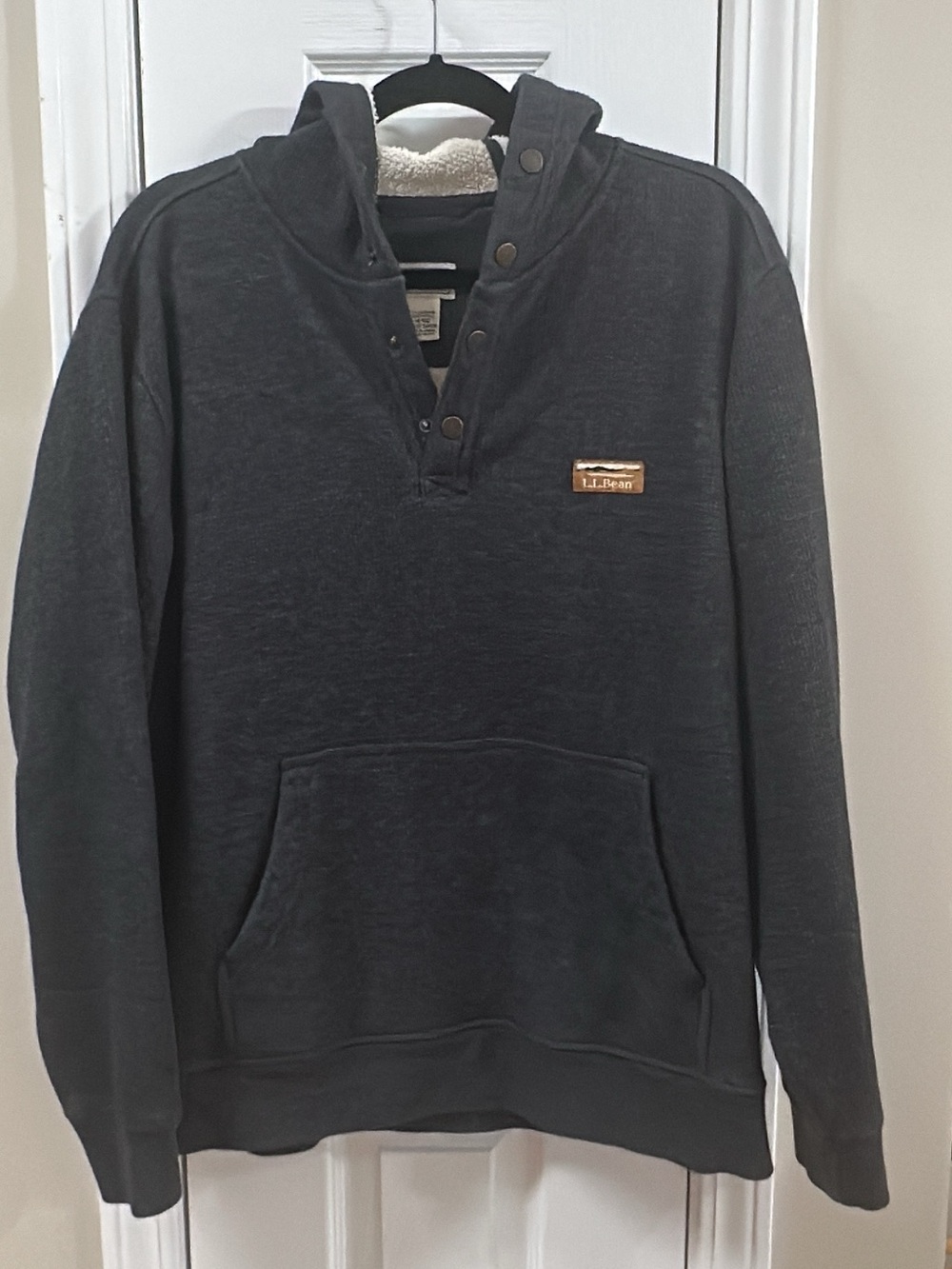 L.L. Bean sherpa Sweatshirt Hoodie Waffle Knit  Pocket. Pit-pit22 (mix53)